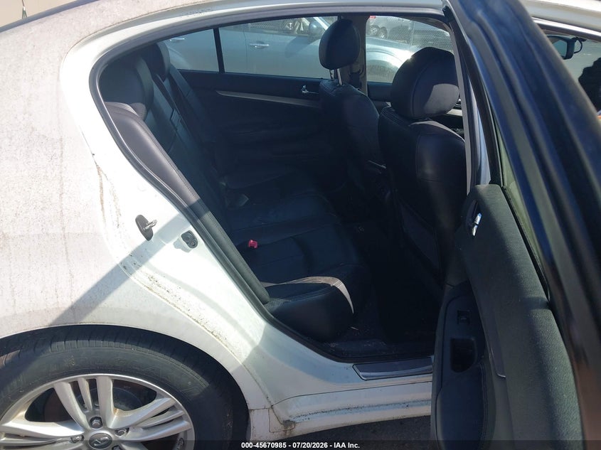 2013 Infiniti G VIN JN1CV6AR5DM759937 IAAI salvage auction — NORMAL WEAR, Clear (Connecticut), sold $350 on 2026-07-23 (photo 8)