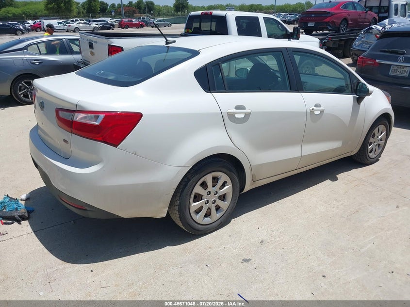 2012 Kia Rio VIN KNADM4A34C6093173 IAAI salvage auction — NORMAL WEAR, Original (Texas), sold $25 on 2026-07-29 (photo 4)