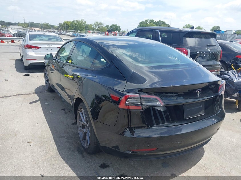 2023 Tesla Model 3 VIN 5YJ3E1EA0PF665255 IAAI salvage auction — FRONT END, Salvage (North Carolina), sold $7,500 on 2026-08-02 (photo 3)