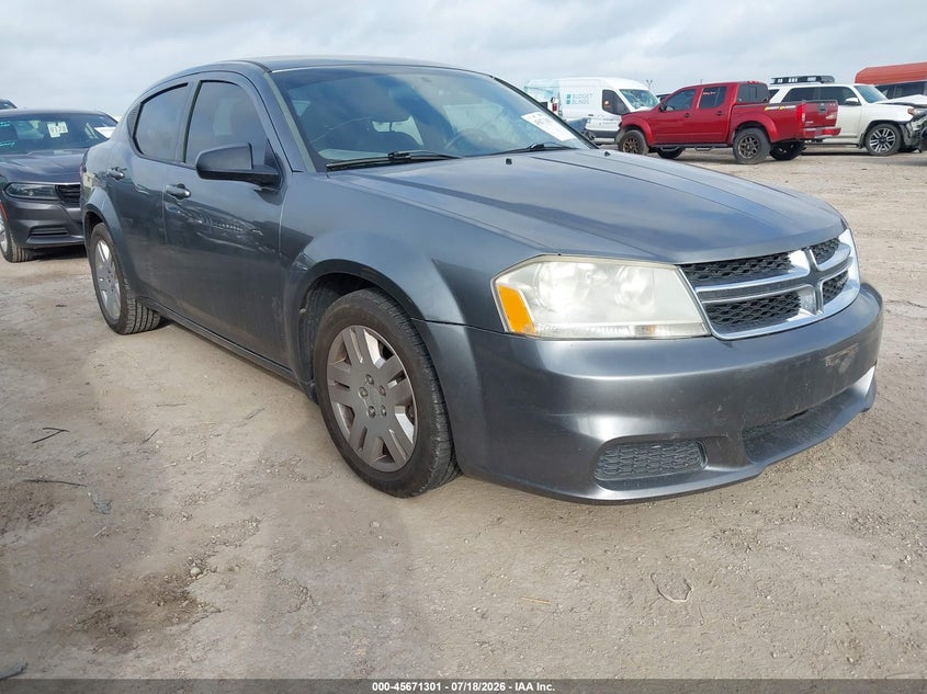 2013 Dodge Avenger VIN 1C3CDZAB5DN730277 IAAI salvage auction — SIDE, Salvage Title, sold $600 on 2026-08-27 (photo 1)