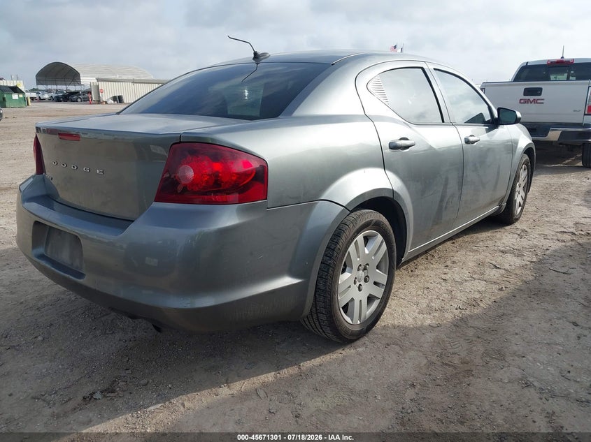2013 Dodge Avenger VIN 1C3CDZAB5DN730277 IAAI salvage auction — SIDE, Salvage Title, sold $600 on 2026-08-27 (photo 4)