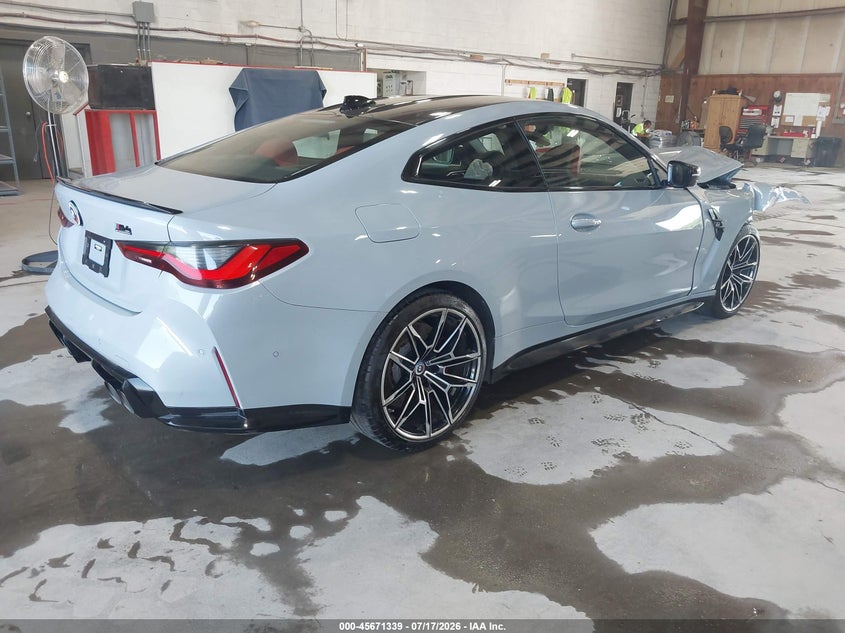 2023 BMW M4 VIN WBS43AZ06PCL83400 IAAI salvage auction — RIGHT FRONT, Clear (New York), sold $27,000 on 2026-07-22 (photo 4)