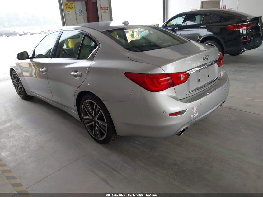 2014 Infiniti Q50 VIN JN1BV7AP5EM677997 IAAI salvage auction — NORMAL WEAR, Clear (Virginia), sold $3,425 on 2026-07-31 (photo 3)