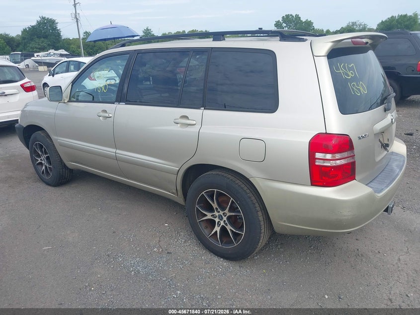 2001 Toyota Highlander VIN JTEGD21A010001457 IAAI salvage auction — FRONT END, Clear (Virginia), sold $125 on 2026-07-28 (photo 3)