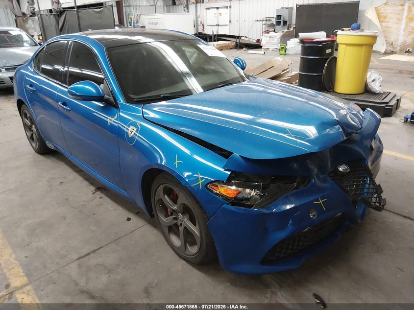 2019 Alfa romeo Giulia VIN ZARFAMAN3K7607020 IAAI salvage auction — FRONT END, Salvage Title, sold $25 on 2026-08-03 (photo 1)