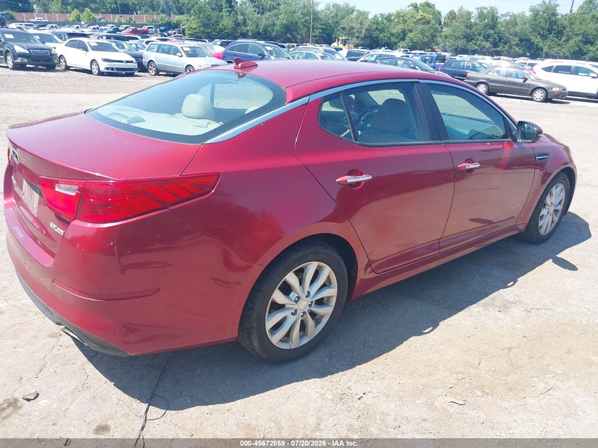 2014 Kia Optima VIN 5XXGN4A74EG276013 IAAI salvage auction — NORMAL WEAR, Clear (Pennsylvania), sold $275 on 2026-07-24 (photo 4)