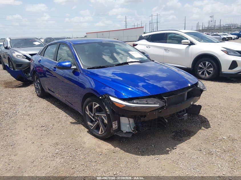 2025 Hyundai Elantra VIN KMHLN4DJ1SU169654 IAAI salvage auction — FRONT END, Enterprise Vehicles Clear Only (Texas), sold $4,100 on 2026-07-22 (photo 1)