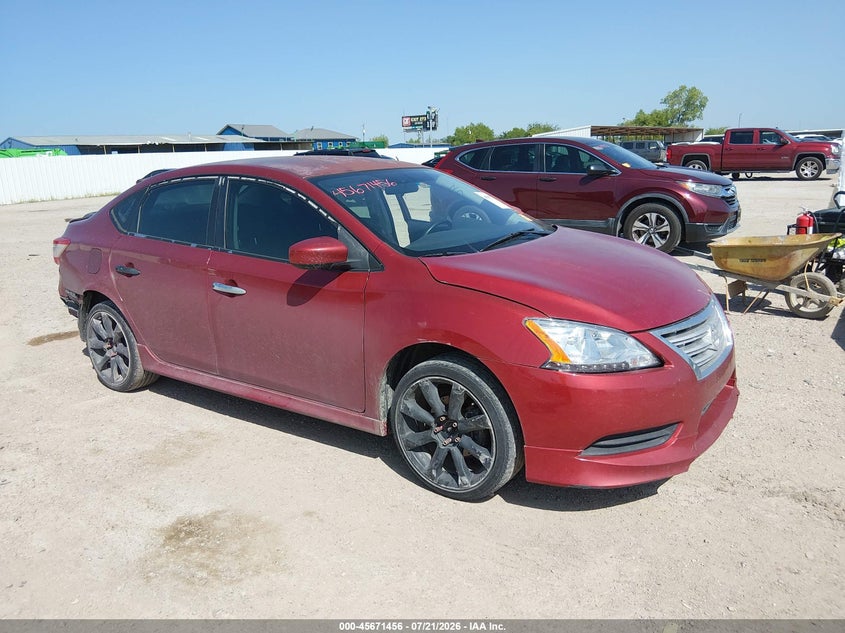 2015 Nissan Sentra VIN 3N1AB7APXFY316817 IAAI salvage auction — FRONT & REAR, Salvage (Texas), sold $375 on 2026-08-01 (photo 1)