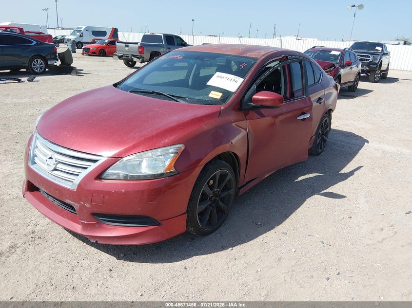 2015 Nissan Sentra VIN 3N1AB7APXFY316817 IAAI salvage auction — FRONT & REAR, Salvage (Texas), sold $375 on 2026-08-01 (photo 2)