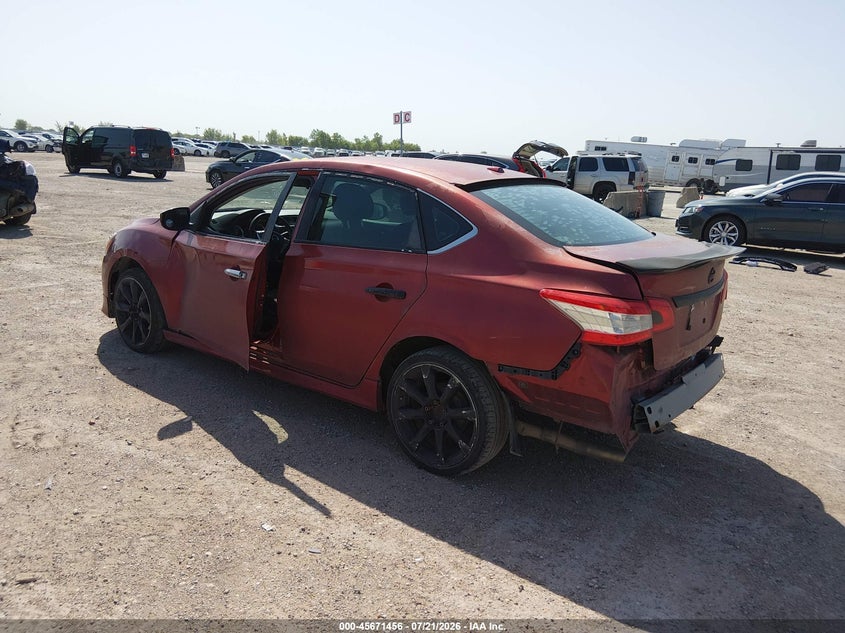 2015 Nissan Sentra VIN 3N1AB7APXFY316817 IAAI salvage auction — FRONT & REAR, Salvage (Texas), sold $375 on 2026-08-01 (photo 3)