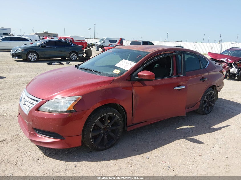 2015 Nissan Sentra VIN 3N1AB7APXFY316817 IAAI salvage auction — FRONT & REAR, Salvage (Texas), sold $375 on 2026-08-01 (photo 6)