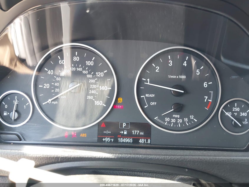 2016 BMW 3er VIN WBA8A9C51GK618824 IAAI salvage auction — REAR END, Salvage Title, sold $1,775 on 2026-08-12 (photo 7)