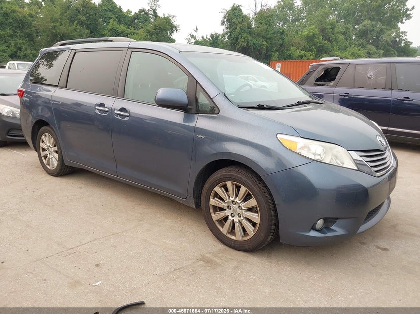 2017 Toyota Sienna VIN 5TDDZ3DC3HS162386 IAAI salvage auction — NORMAL WEAR, Salvage Title, sold $1,650 on 2026-07-23 (photo 1)