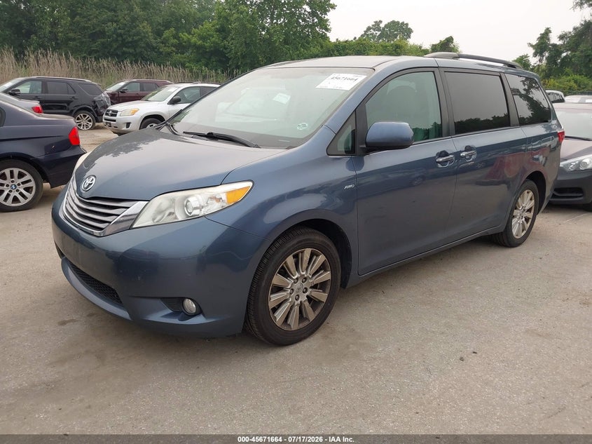 2017 Toyota Sienna VIN 5TDDZ3DC3HS162386 IAAI salvage auction — NORMAL WEAR, Salvage Title, sold $1,650 on 2026-07-23 (photo 2)