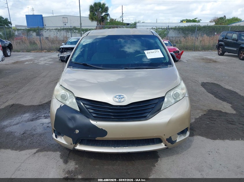 2011 Toyota Sienna VIN 5TDZK3DC1BS019339 IAAI salvage auction — TRANSMISSION, Clear (Florida), sold $175 on 2026-07-29 (photo 6)