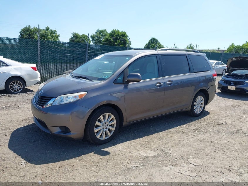 2014 Toyota Sienna VIN 5TDJK3DC3ES090303 IAAI salvage auction — RIGHT REAR, Salvage Title, sold $8,200 on 2026-08-21 (photo 2)