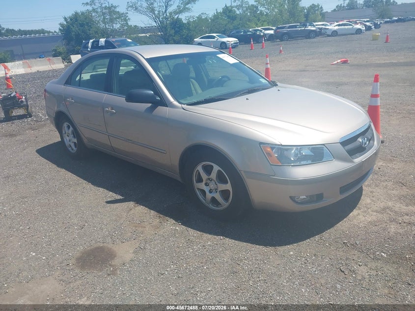 2006 Hyundai Sonata VIN 5NPEU46F96H044300 IAAI salvage auction — LEFT FRONT, Clear (New York), sold $625 on 2026-07-28 (photo 1)