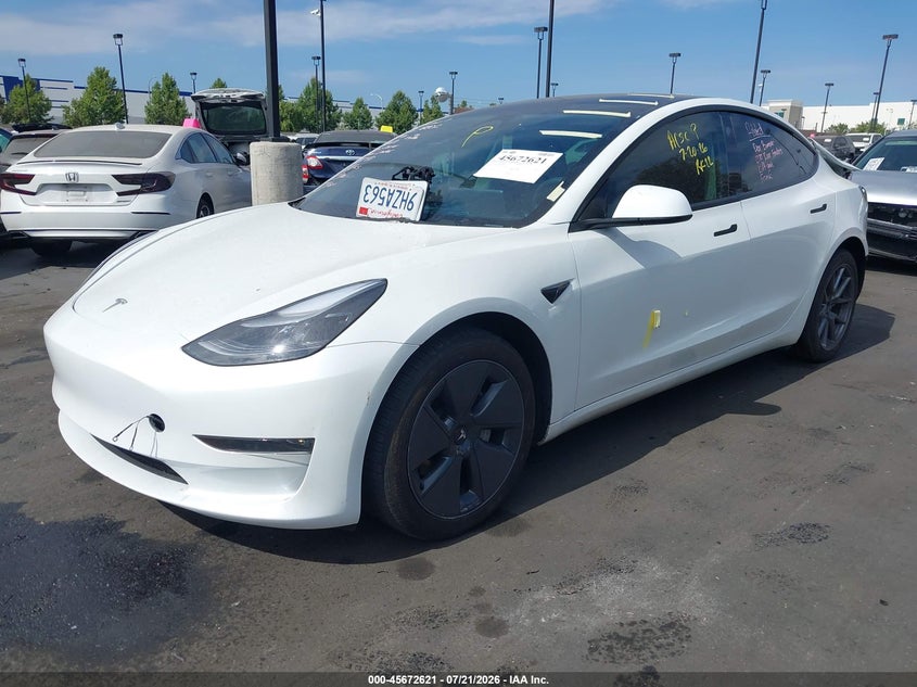 2023 Tesla Model 3 VIN 5YJ3E1EB8PF636269 IAAI salvage auction — REAR END, Wait Title, sold $7,050 on 2026-07-31 (photo 2)