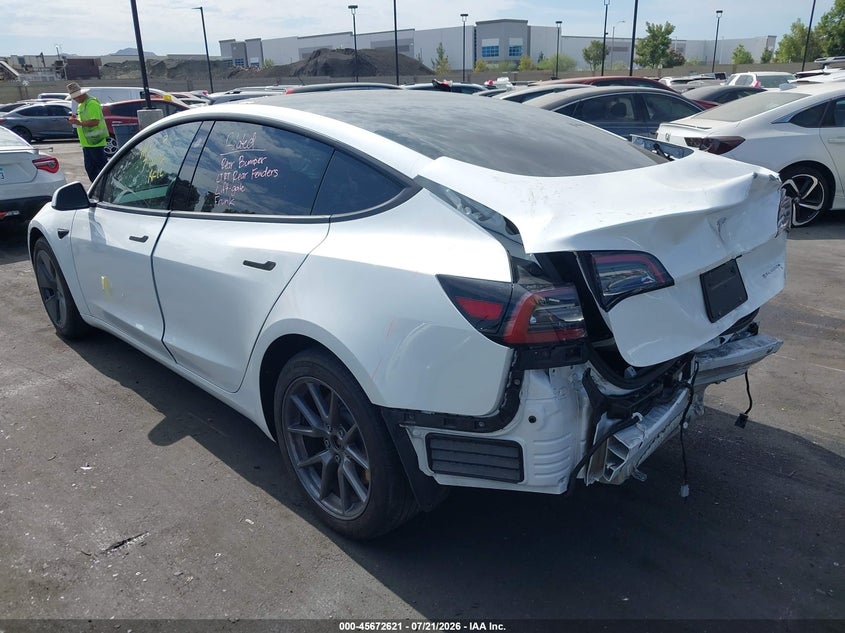 2023 Tesla Model 3 VIN 5YJ3E1EB8PF636269 IAAI salvage auction — REAR END, Wait Title, sold $7,050 on 2026-07-31 (photo 3)