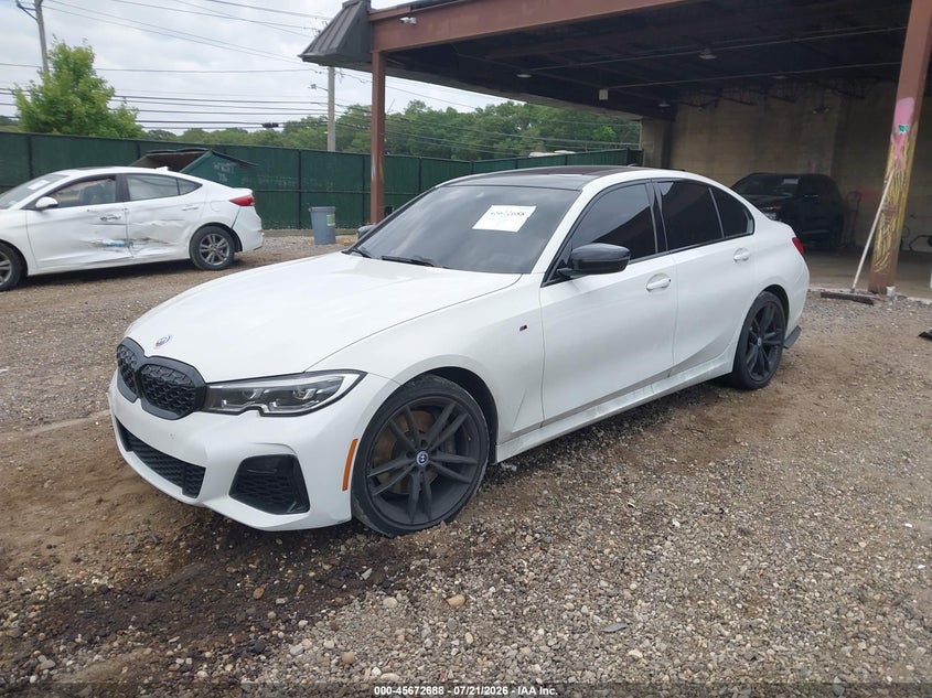 2020 BMW 3er VIN WBA5U9C01LFH89416 IAAI salvage auction — SIDE, Wait Title, sold $16,800 on 2026-08-21 (photo 2)