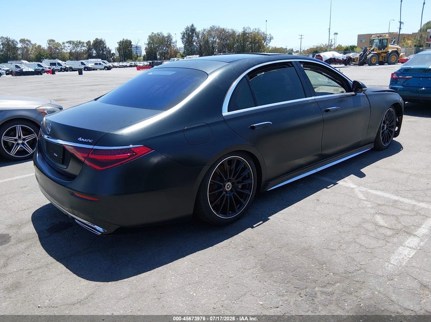 2022 Mercedes-benz S-klasse VIN W1K6G7GB0NA133581 IAAI salvage auction — FRONT END, Salvage Title, sold $41,900 on 2026-07-30 (photo 4)
