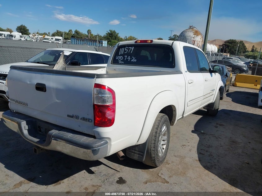 2005 Toyota Tundra VIN 5TBDT441X5S495386 IAAI salvage auction — FRONT END, Salvage (California), sold $1,450 on 2026-08-02 (photo 4)