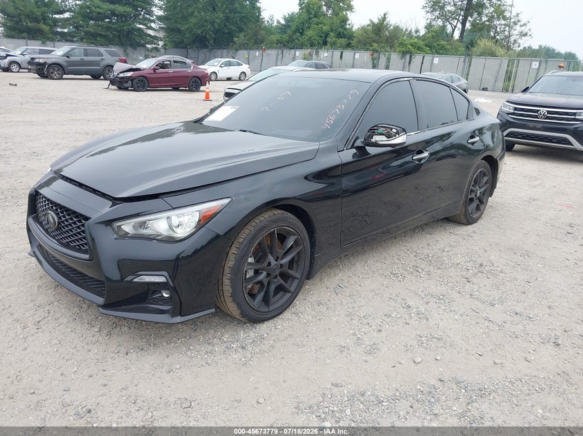 2019 Infiniti Q50 VIN JN1EV7AR8KM593473 IAAI salvage auction — SIDE, Salvage Title, sold $4,400 on 2026-09-30 (photo 2)