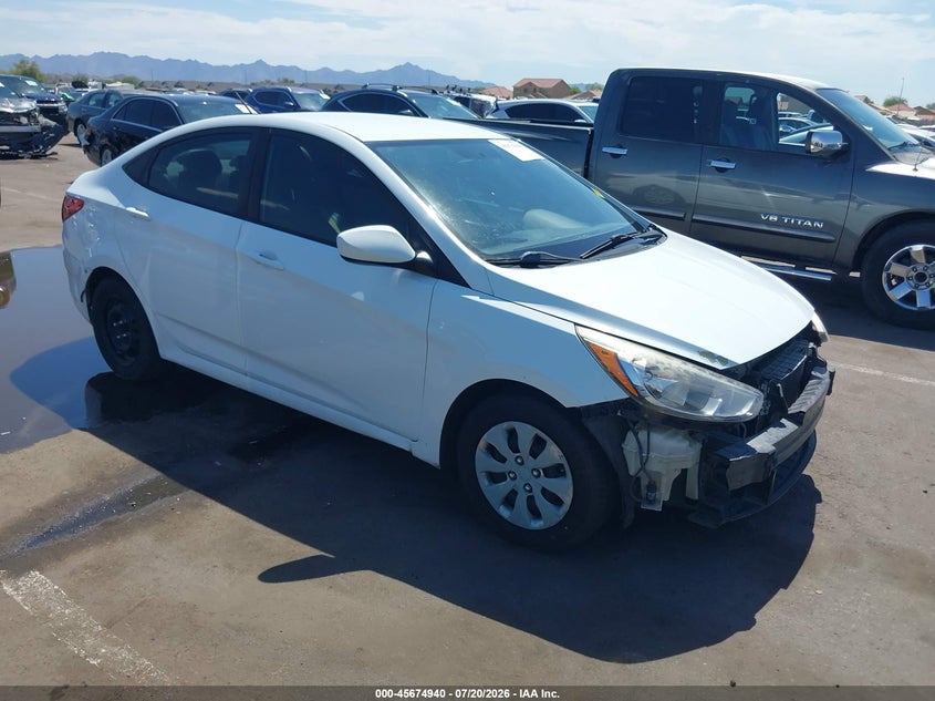 2016 Hyundai Accent VIN KMHCT4AE1GU123908 IAAI salvage auction — FRONT END, Salvage Title, sold $800 on 2026-07-31 (photo 1)