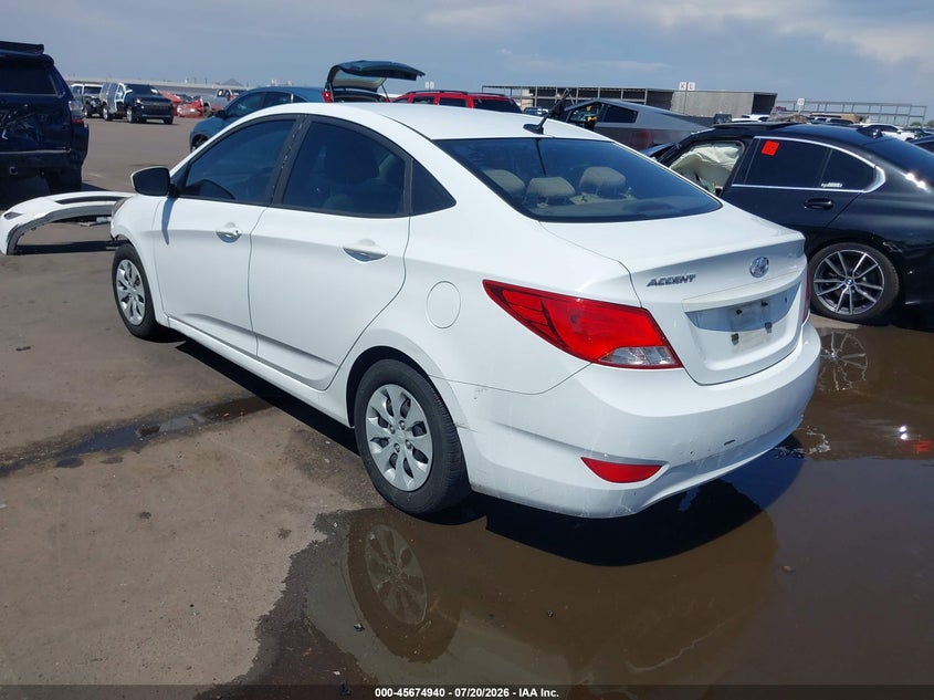 2016 Hyundai Accent VIN KMHCT4AE1GU123908 IAAI salvage auction — FRONT END, Salvage Title, sold $800 on 2026-07-31 (photo 3)