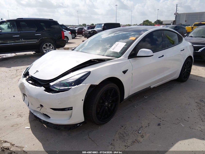 2021 Tesla Model 3 VIN 5YJ3E1EA5MF016689 IAAI salvage auction — FRONT END, Original (Texas), sold $4,850 on 2026-09-03 (photo 2)