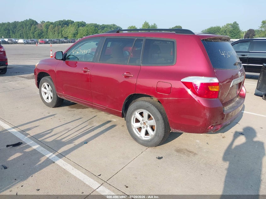 2009 Toyota Highlander VIN JTEDA41A092004799 IAAI salvage auction — NORMAL WEAR, Clear (Indiana), sold $25 on 2026-07-24 (photo 3)