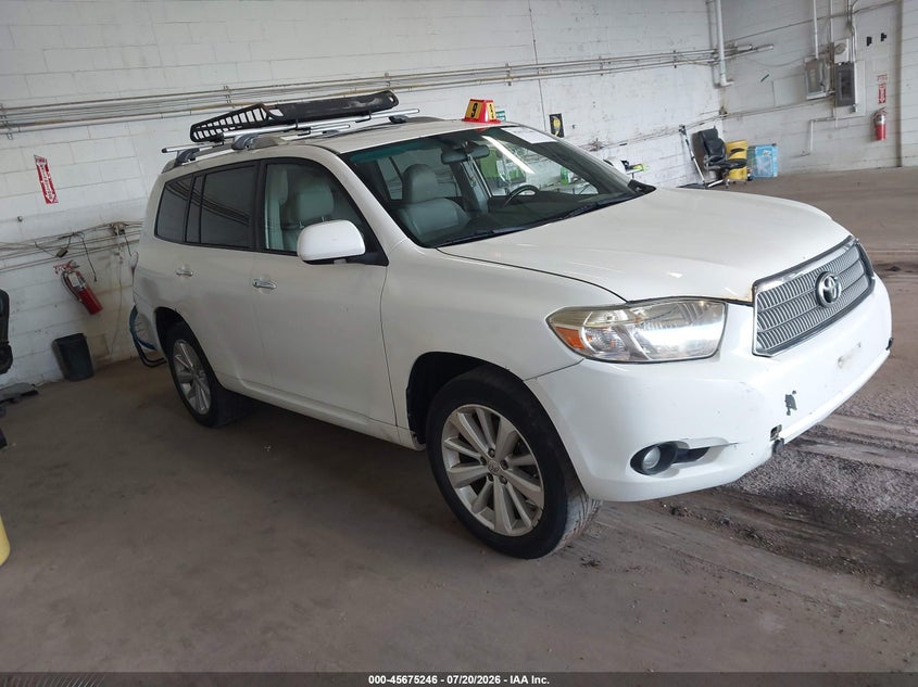 2008 Toyota Highlander hybrid VIN JTEEW41A782010359 IAAI salvage auction — LEFT FRONT, Prior Salvage (Minnesota), sold $25 on 2026-07-29 (photo 1)