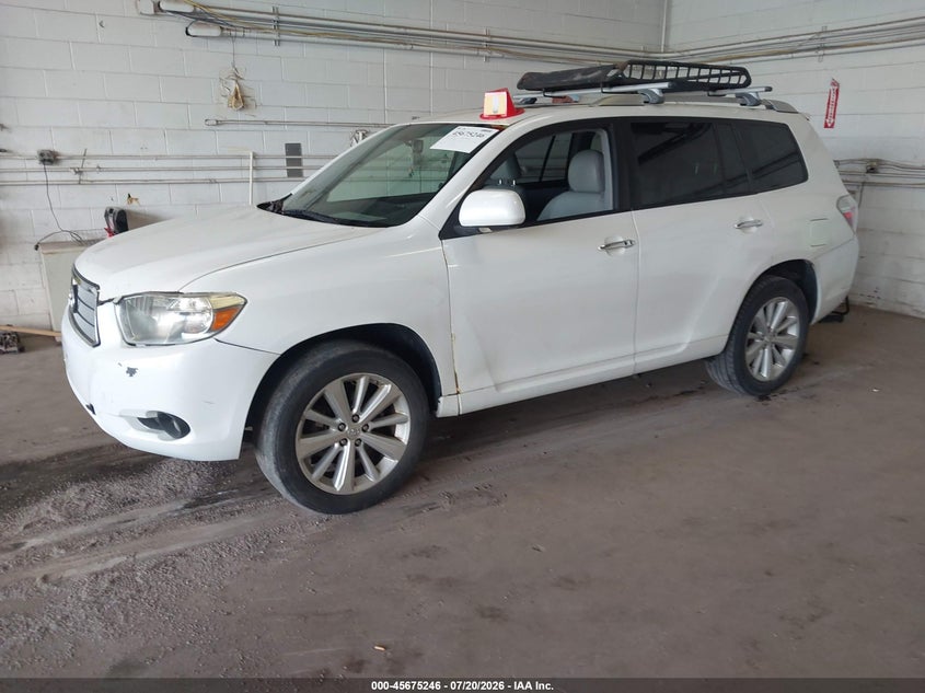 2008 Toyota Highlander hybrid VIN JTEEW41A782010359 IAAI salvage auction — LEFT FRONT, Prior Salvage (Minnesota), sold $25 on 2026-07-29 (photo 2)