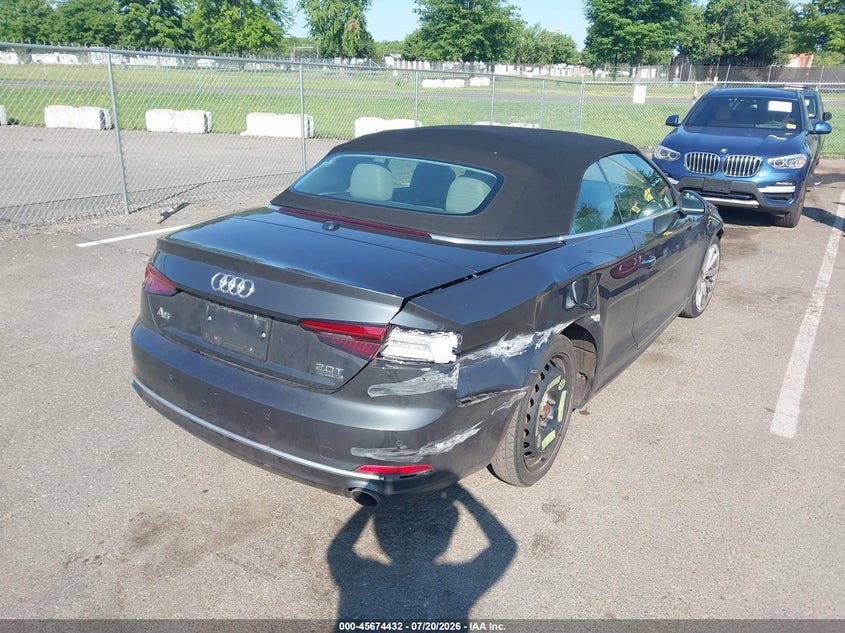 2018 Audi A5 VIN WAUYNGF55JN015806 IAAI salvage auction — FRONT END, Wait Title, sold $25 on 2026-07-30 (photo 4)
