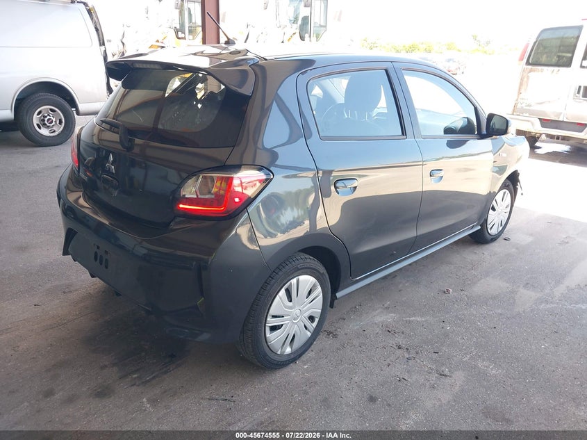 2024 Mitsubishi Mirage VIN ML32AUHJ2RH011660 IAAI salvage auction — RIGHT FRONT, Wait Title, sold $2,100 on 2026-07-30 (photo 4)