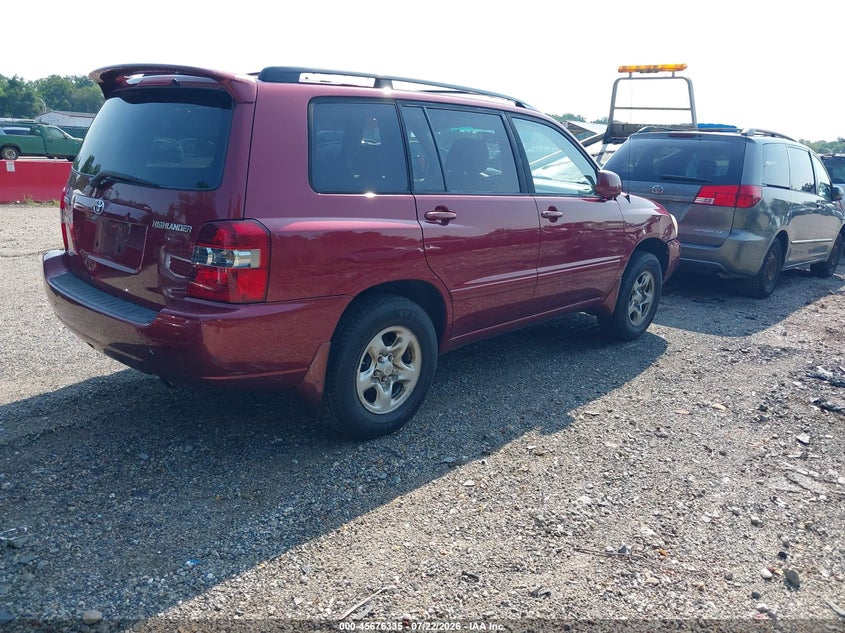 2007 Toyota Highlander VIN JTEGD21A870161160 IAAI salvage auction — NORMAL WEAR, Clear (Maryland), sold $1,050 on 2026-07-30 (photo 4)