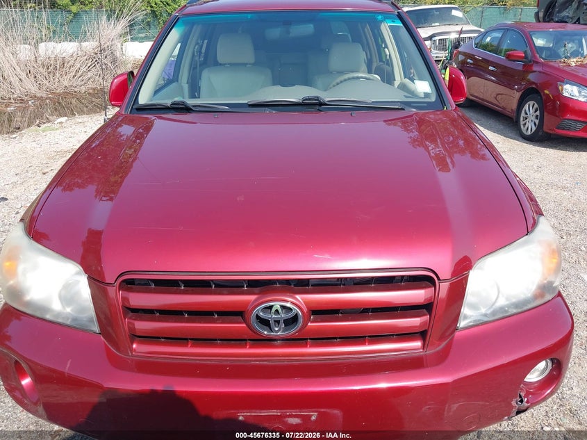 2007 Toyota Highlander VIN JTEGD21A870161160 IAAI salvage auction — NORMAL WEAR, Clear (Maryland), sold $1,050 on 2026-07-30 (photo 6)