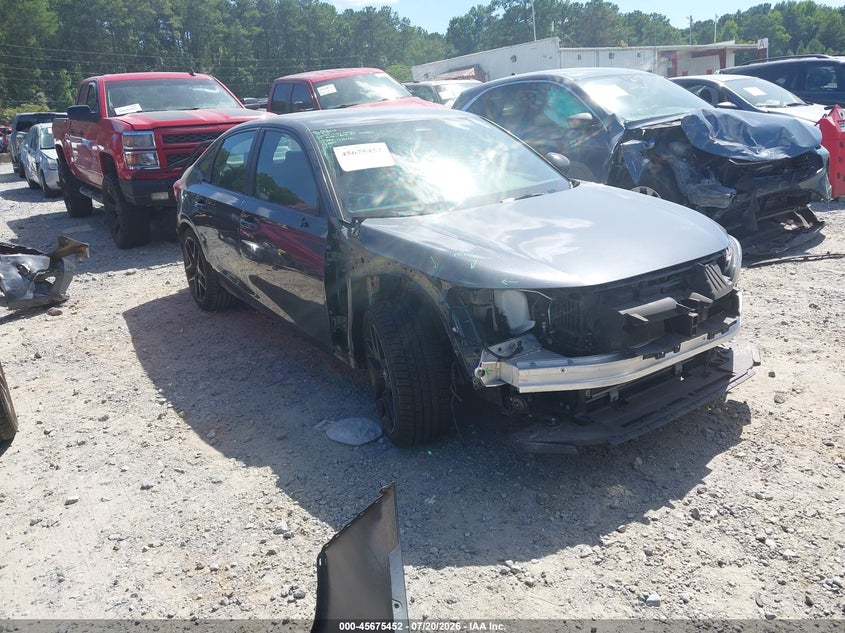 2022 Honda Civic VIN 2HGFE2F55NH565598 IAAI salvage auction — FRONT & REAR, Wait Title, sold $4,725 on 2026-08-22 (photo 1)