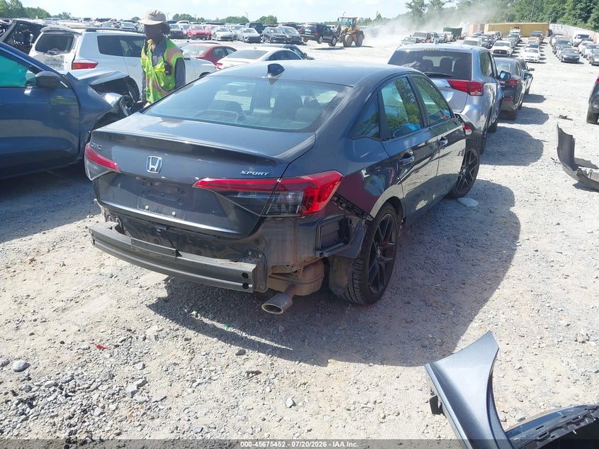 2022 Honda Civic VIN 2HGFE2F55NH565598 IAAI salvage auction — FRONT & REAR, Wait Title, sold $4,725 on 2026-08-22 (photo 4)