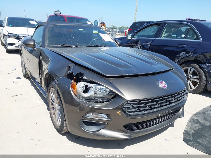 2017 Fiat 124 spider VIN JC1NFAEK3H0123479 IAAI salvage auction — FRONT & REAR, Salvage Title, sold $2,500 on 2026-08-19 (photo 1)