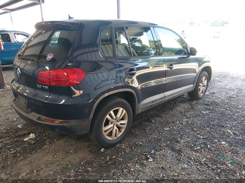 2014 Volkswagen Tiguan VIN WVGAV3AX0EW617711 IAAI salvage auction — REAR END, Clear (Georgia), sold $825 on 2026-07-24 (photo 4)