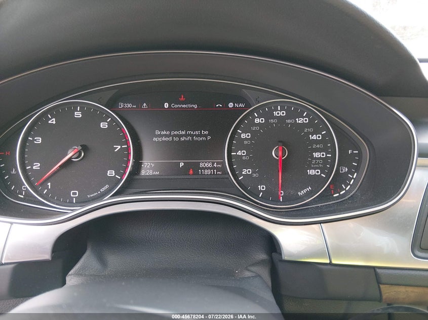 2012 Audi A7 VIN WAUYGAFC3CN147701 IAAI salvage auction — NORMAL WEAR, Clear (Illinois), sold $775 on 2026-07-28 (photo 7)