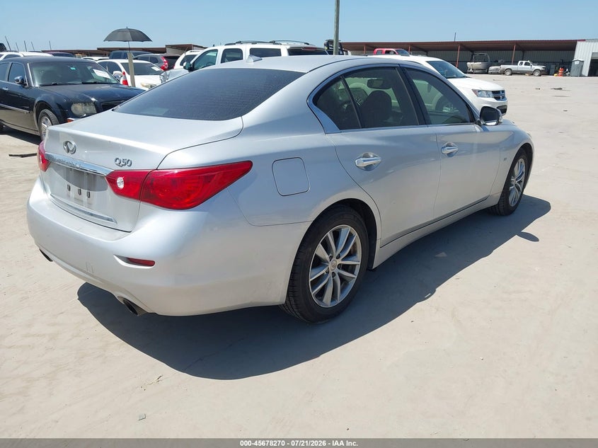 2015 Infiniti Q50 VIN JN1BV7AP6FM338036 IAAI salvage auction — NORMAL WEAR, Original (Texas), sold $700 on 2026-07-28 (photo 4)
