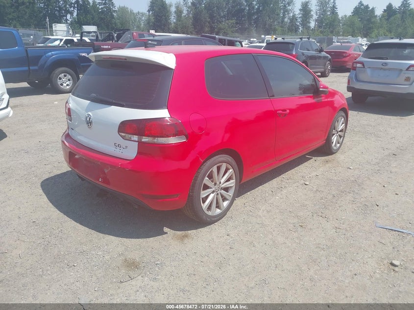 2013 Volkswagen Golf VIN WVWBM7AJ8DW088800 IAAI salvage auction — NORMAL WEAR, Clear (Washington), sold $1,700 on 2026-08-06 (photo 4)