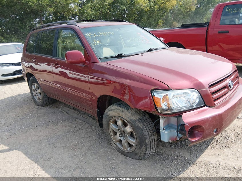2007 Toyota Highlander VIN JTEEP21A270193424 IAAI salvage auction — NORMAL WEAR, Clear (Indiana), sold $700 on 2026-07-29 (photo 1)