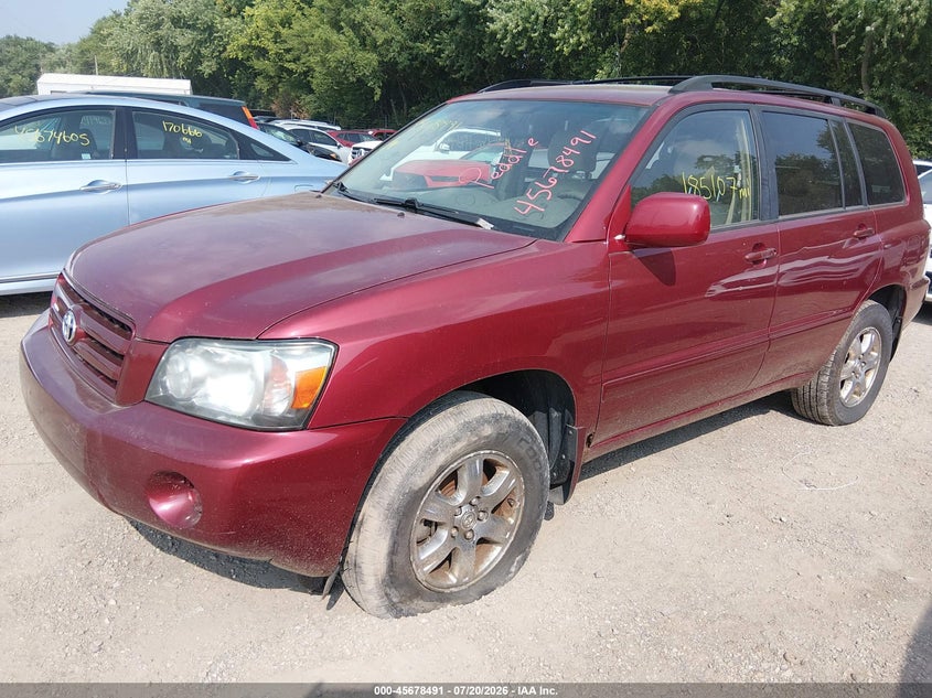 2007 Toyota Highlander VIN JTEEP21A270193424 IAAI salvage auction — NORMAL WEAR, Clear (Indiana), sold $700 on 2026-07-29 (photo 2)