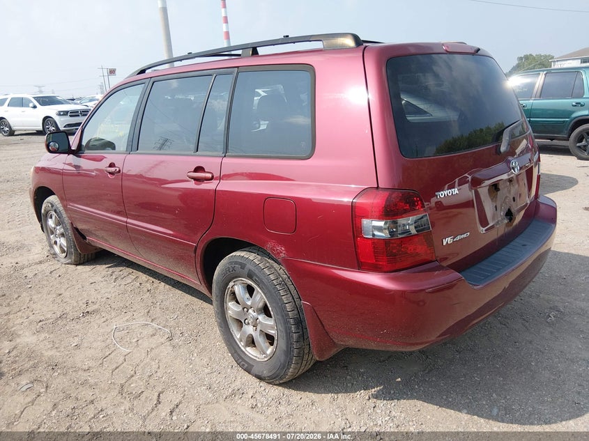 2007 Toyota Highlander VIN JTEEP21A270193424 IAAI salvage auction — NORMAL WEAR, Clear (Indiana), sold $700 on 2026-07-29 (photo 3)