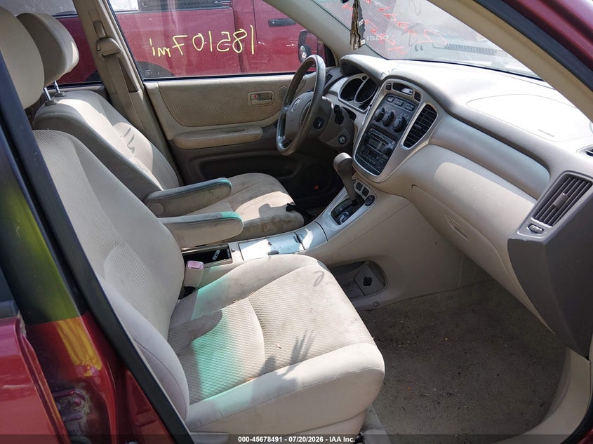 2007 Toyota Highlander VIN JTEEP21A270193424 IAAI salvage auction — NORMAL WEAR, Clear (Indiana), sold $700 on 2026-07-29 (photo 5)