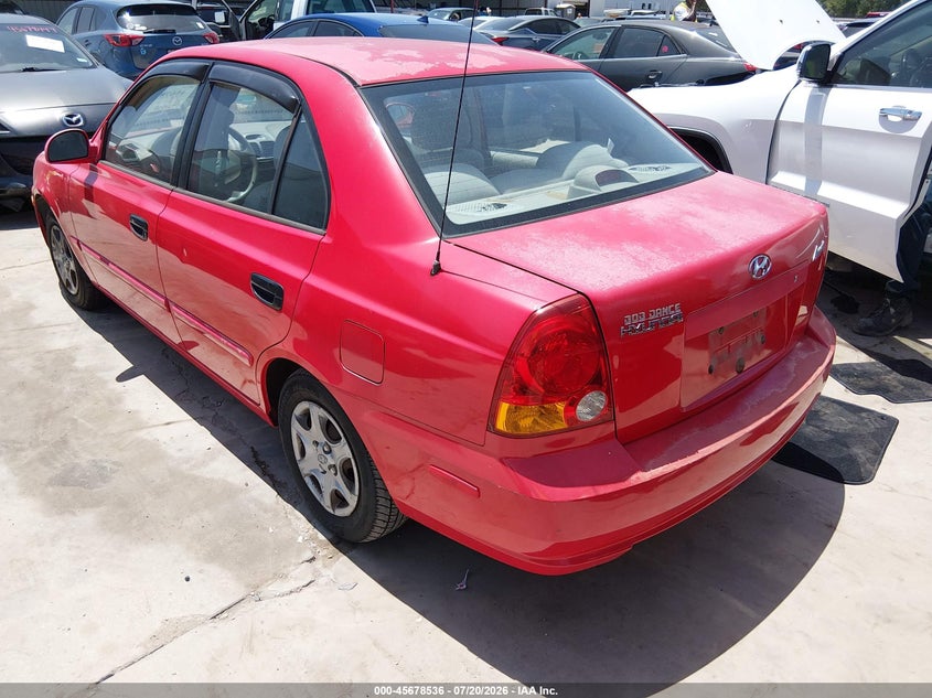 2003 Hyundai Accent VIN KMHCG45C63U466723 IAAI salvage auction — NORMAL WEAR, Original (Texas), sold $125 on 2026-07-28 (photo 3)