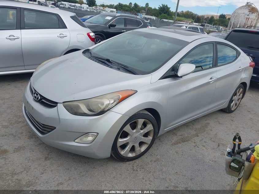 2012 Hyundai Elantra VIN KMHDH4AE2CU280363 IAAI salvage auction — NORMAL WEAR, Clear - Dealer Only (California), sold $1,200 on 2026-08-01 (photo 2)
